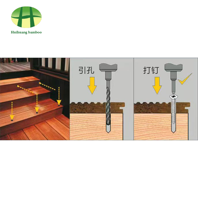 Malinaw na paghahati ng kuko mabibigat na sahig na kawayan